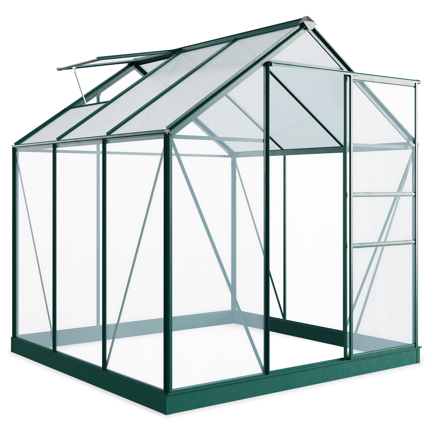 Rosette Hobby 6 x 6 Aluminium Polycarbonate Greenhouse - Premium Garden