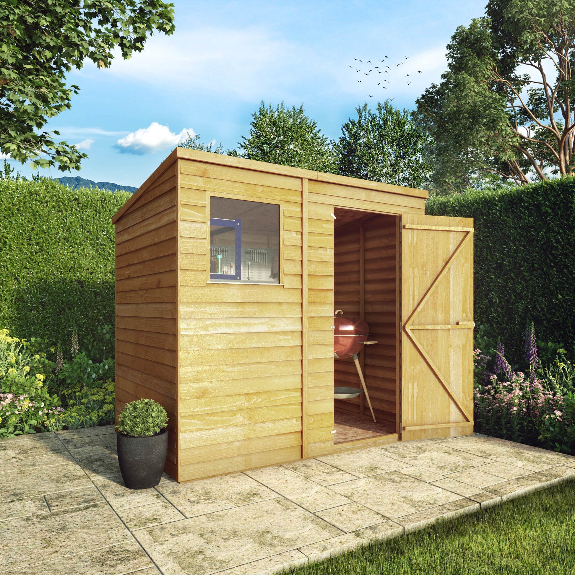 Mercia 7 x 5 Overlap Pent Shed - Premium Garden