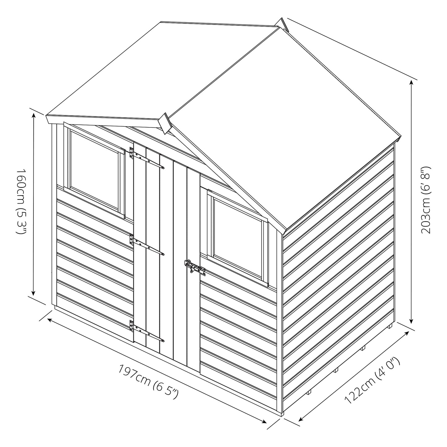 Mercia 4 x 6 Shiplap Apex (Shed Extension for Combi Greenhouse) - Premium Garden