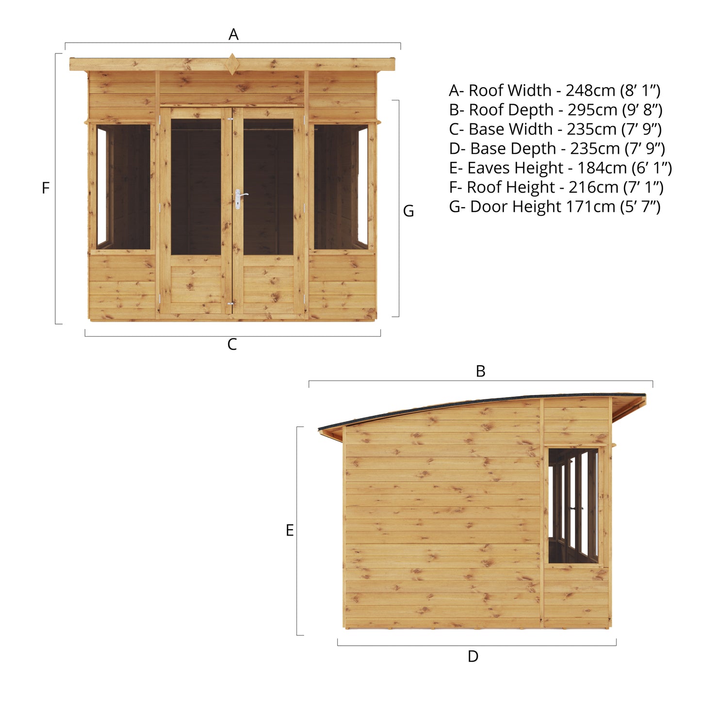 Mercia 8 x 8  Helios Summerhouse - Premium Garden