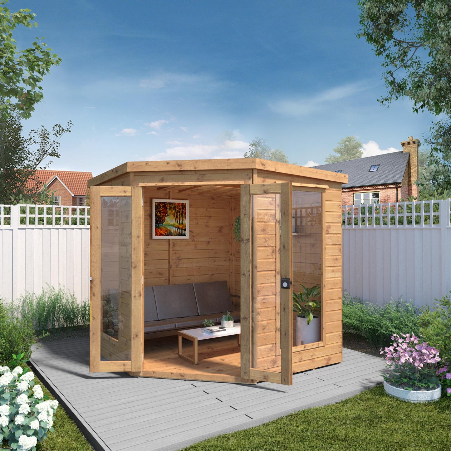 Mercia 7 x 7  Corner Summerhouse - Premium Garden