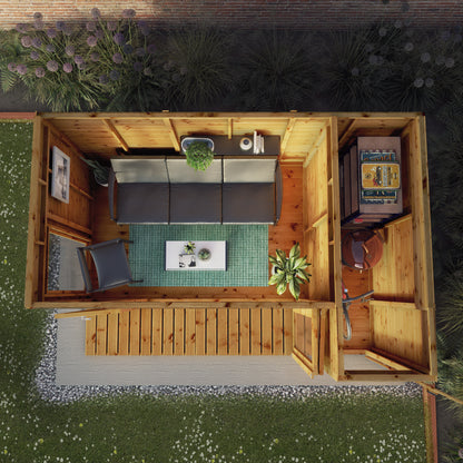 Mercia 12 x 8 Summerhouse With Shed - Premium Garden