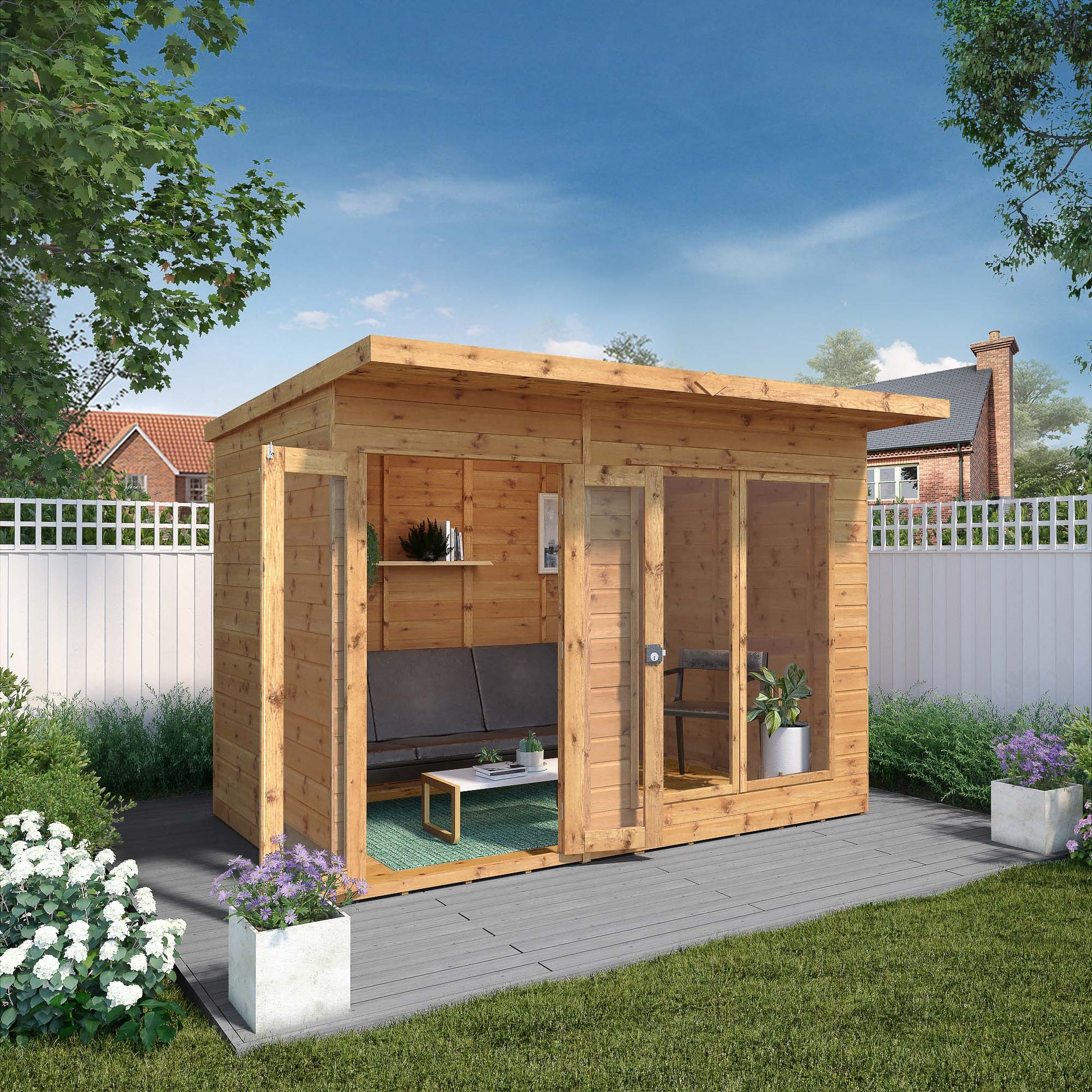 Mercia 10 x 6 Maine Pent Summerhouse - Premium Garden