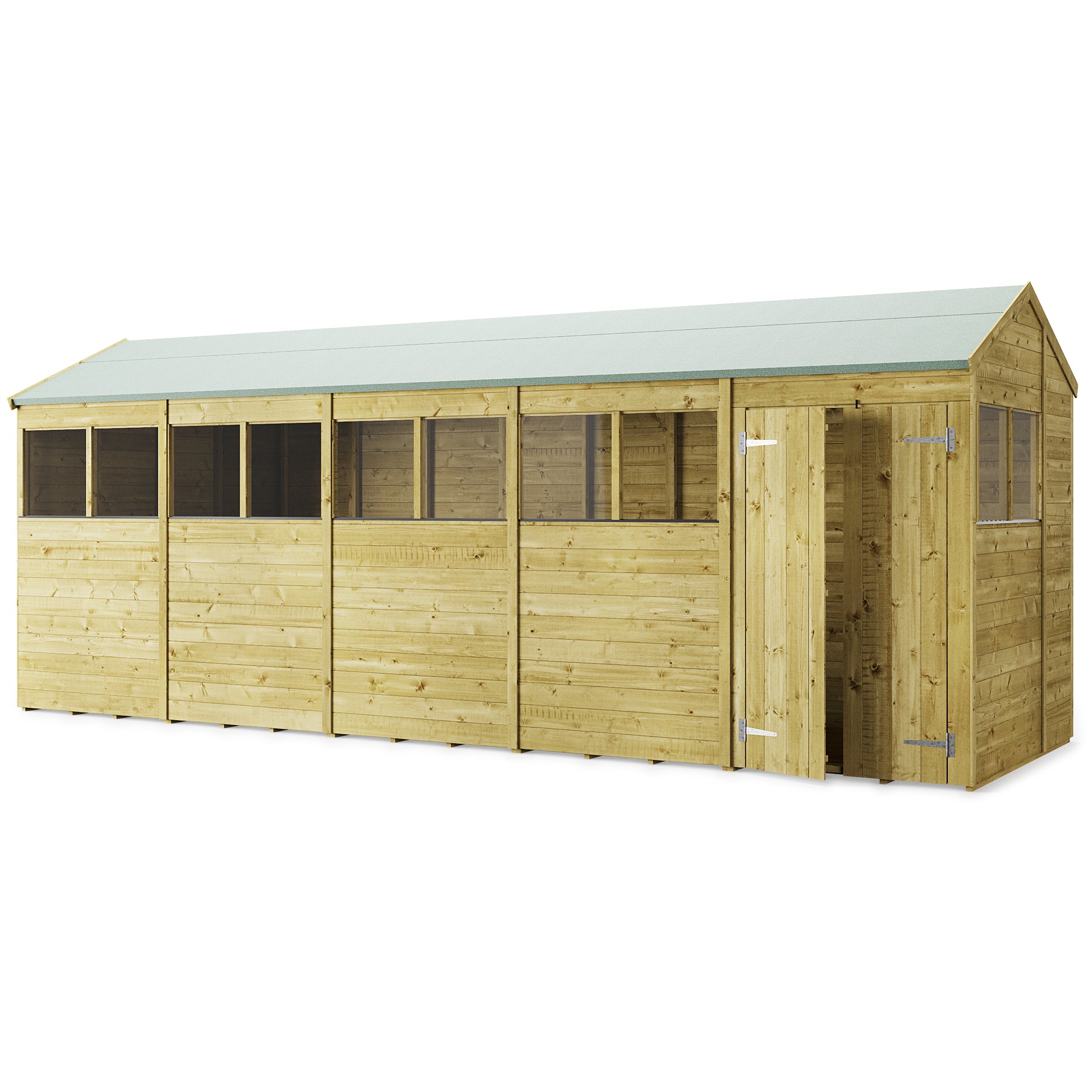 Store More 20 x 6 Tongue and Groove Apex Shed Windowed - Premium Garden