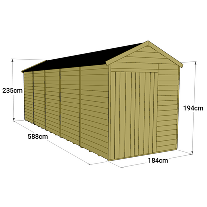 Store More 20 x 6 Tongue and Groove Apex Shed - Premium Garden