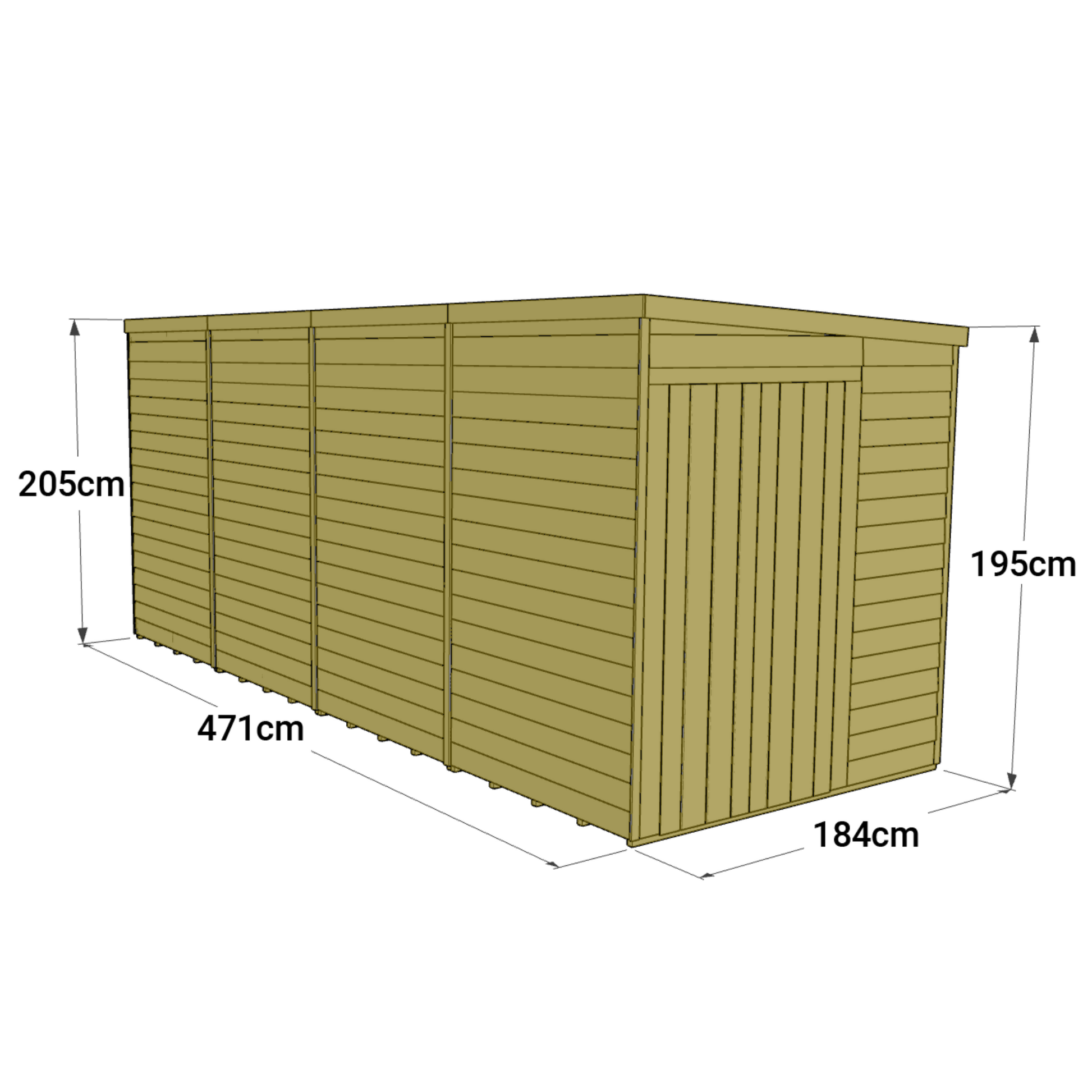 Store More 16 x 6 Tongue and Groove Pent Shed - Premium Garden