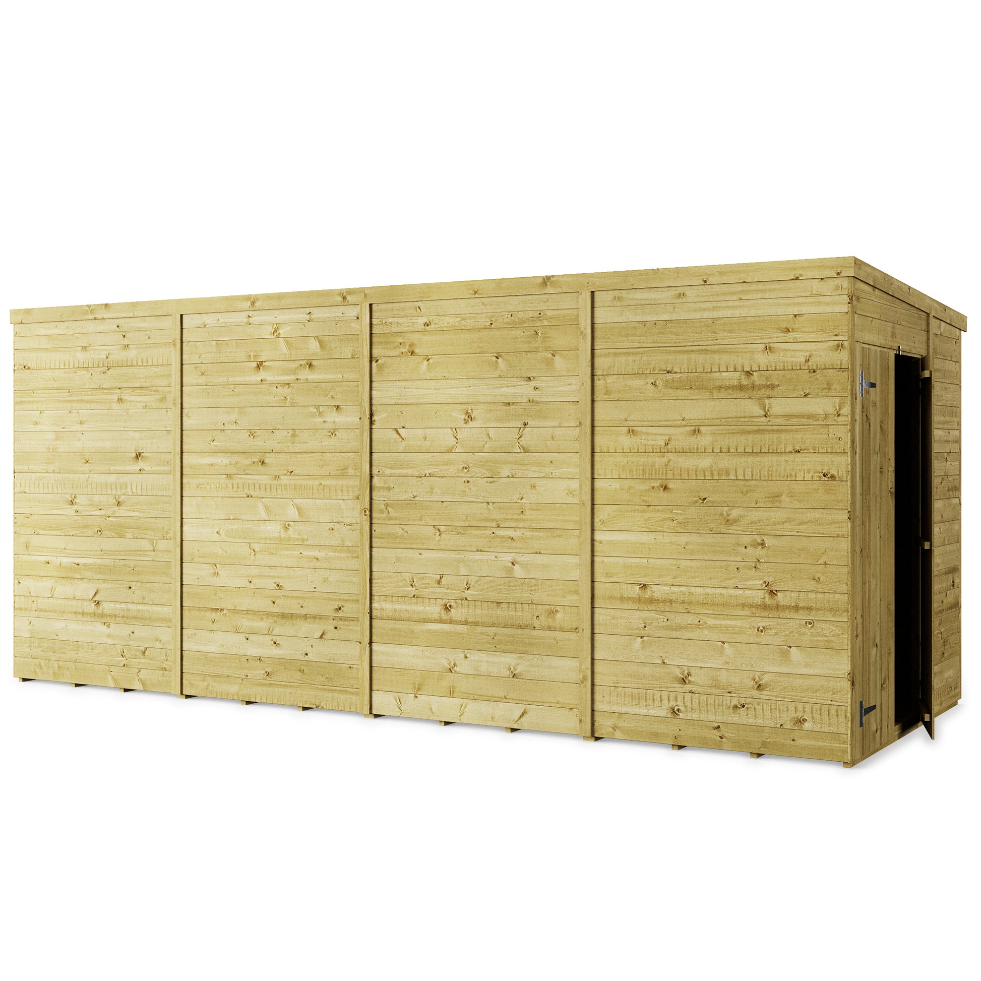 Store More 16 x 6 Tongue and Groove Pent Shed - Premium Garden