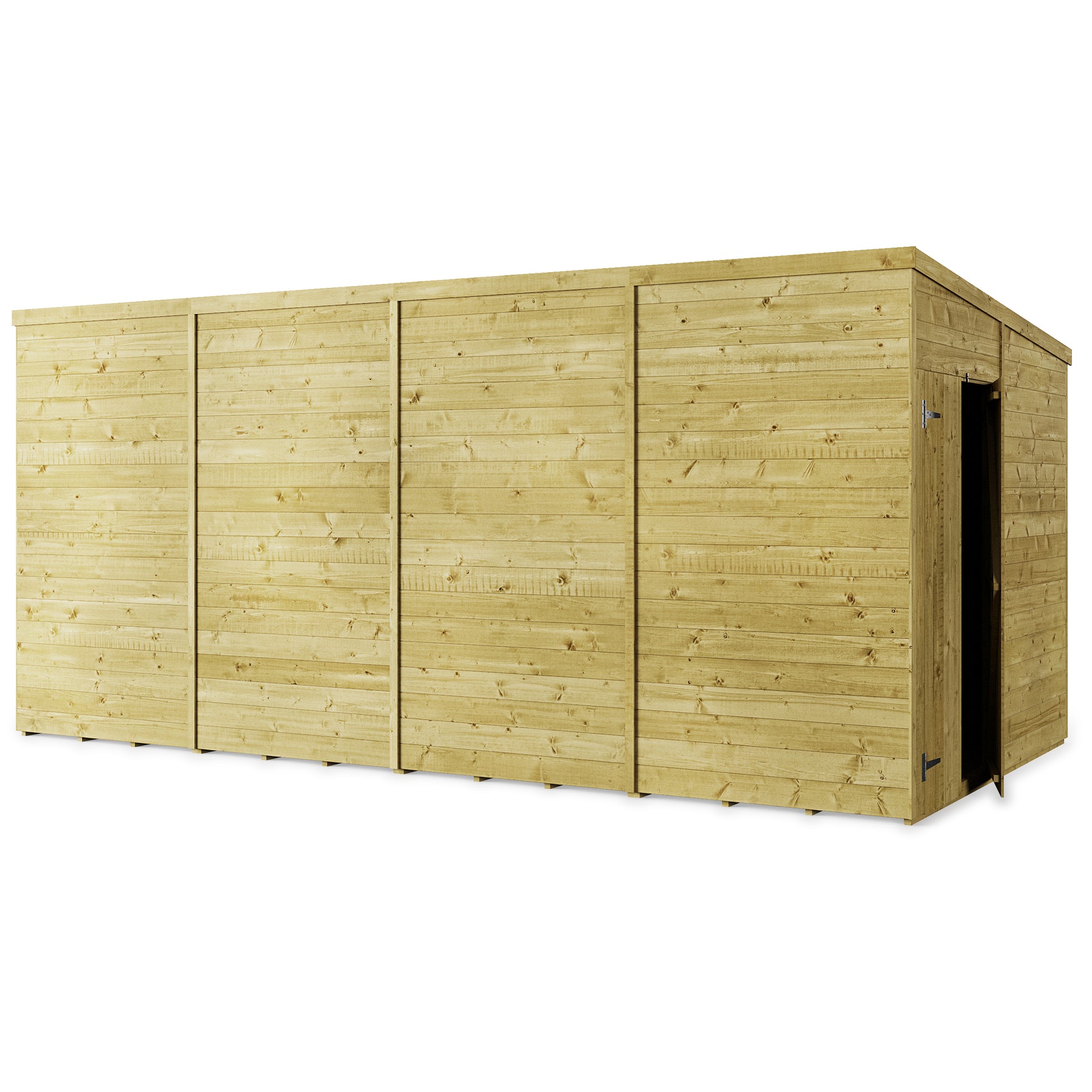 Store More 16 x 8 Tongue and Groove Pent Shed - Premium Garden