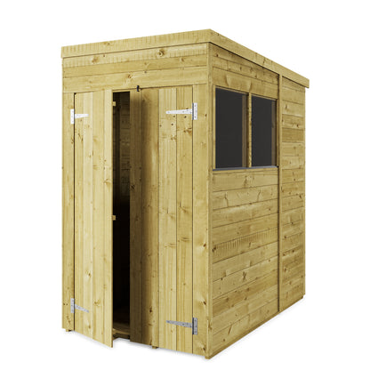 Store More 4 x 6 Tongue and Groove Pent Shed Windowed - Premium Garden