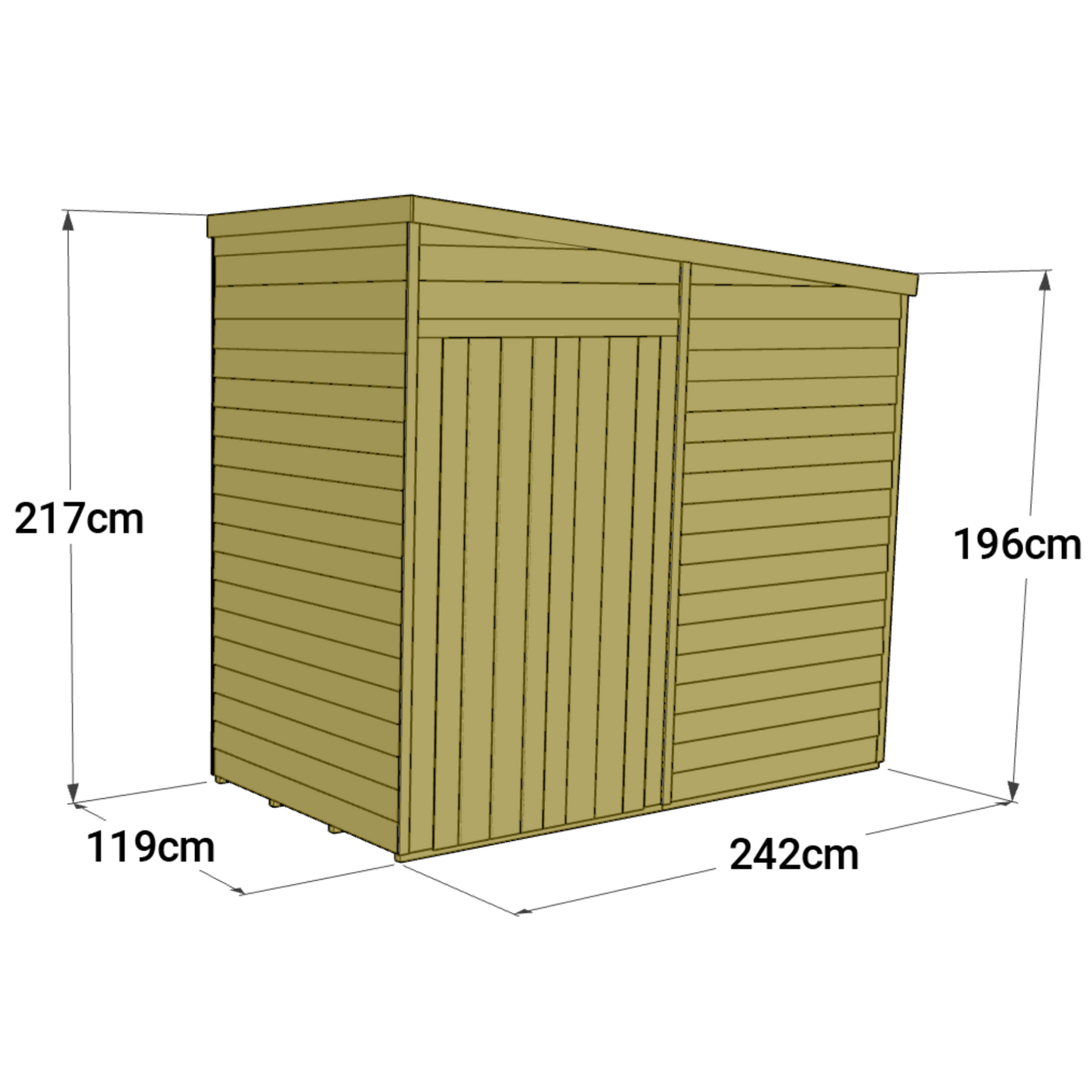 Store More 4 x 8 Tongue and Groove Pent Shed - Premium Garden