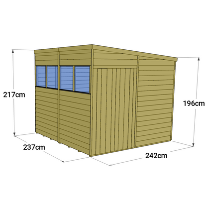 Store More 8 x 8 Tongue and Groove Pent Shed Windowed - Premium Garden