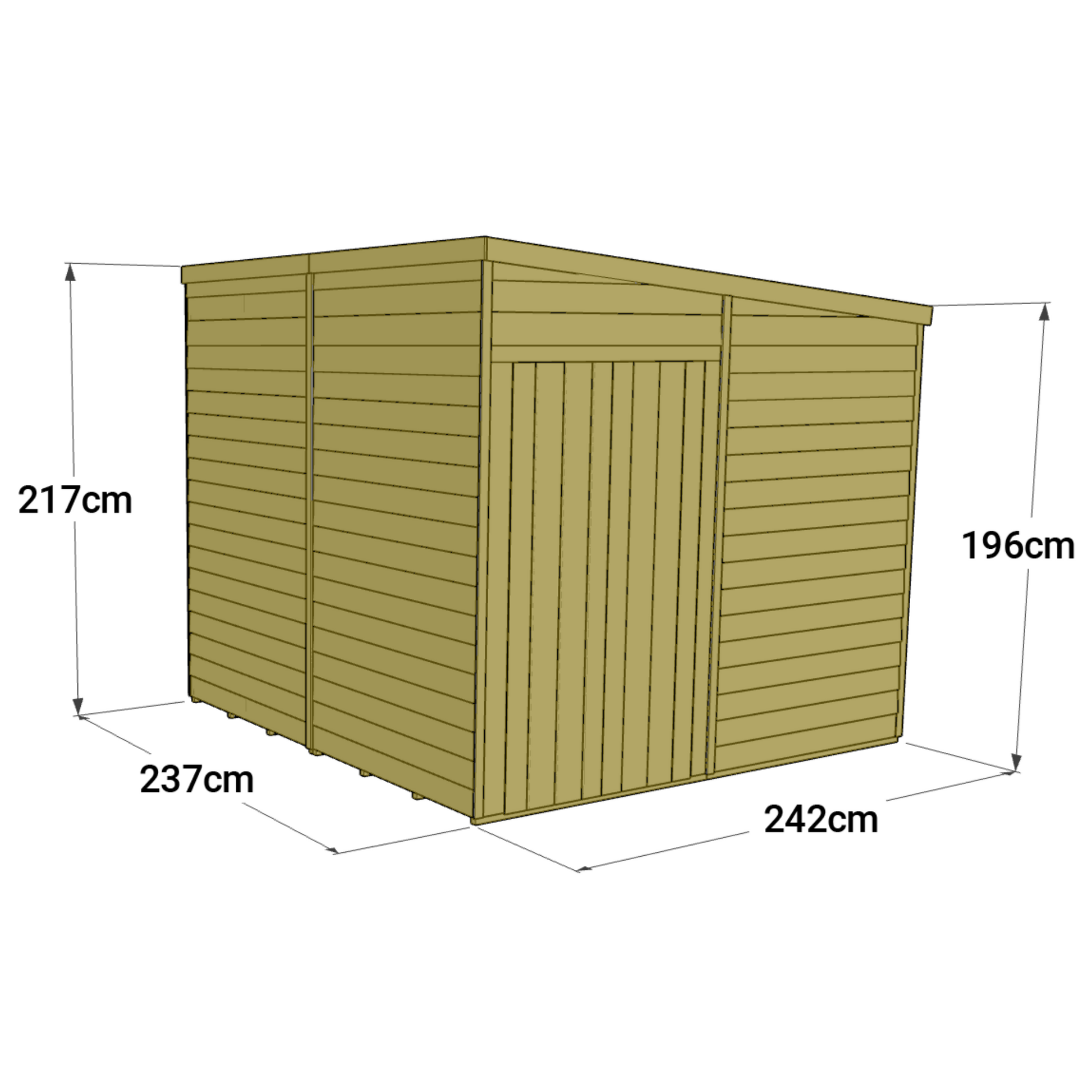 Store More 8 x 8 Tongue and Groove Pent Shed - Premium Garden