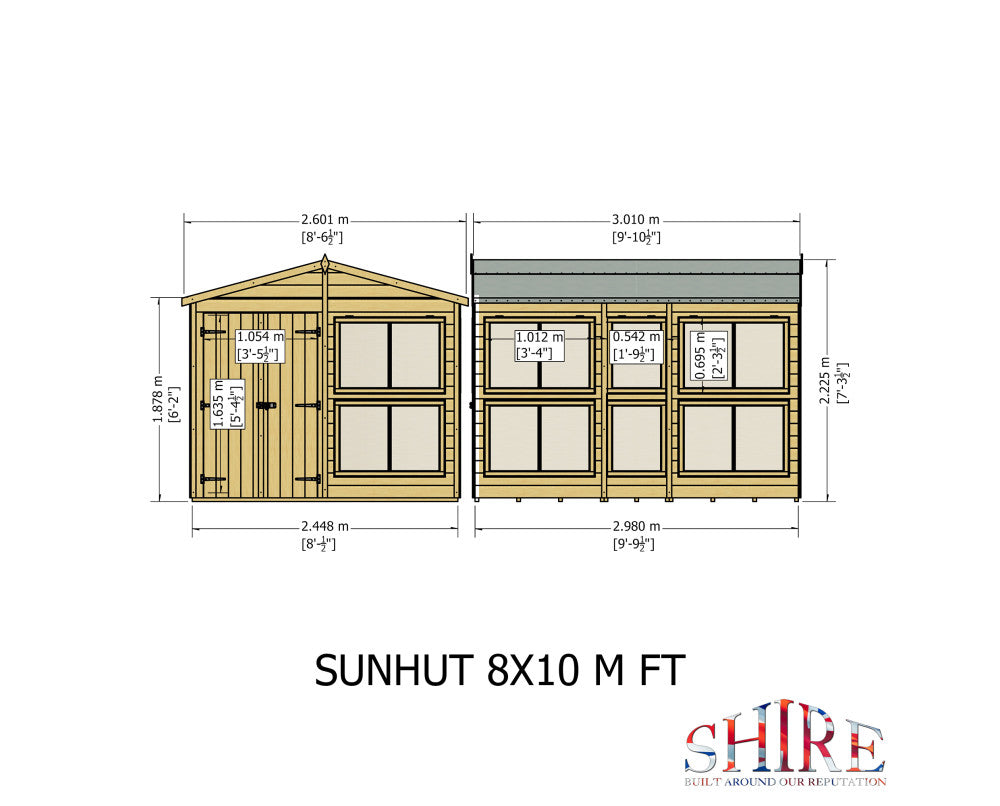Shire Sun Hut 8x10 Potting Shed - Premium Garden