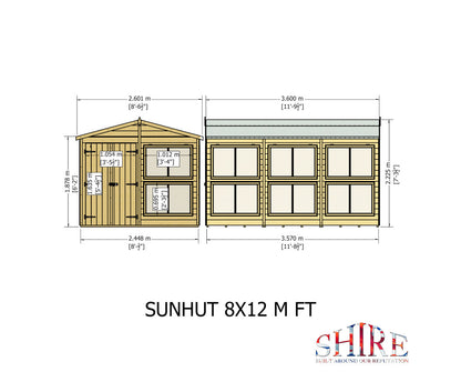 Shire Sun Hut 8x12 Potting Shed - Premium Garden
