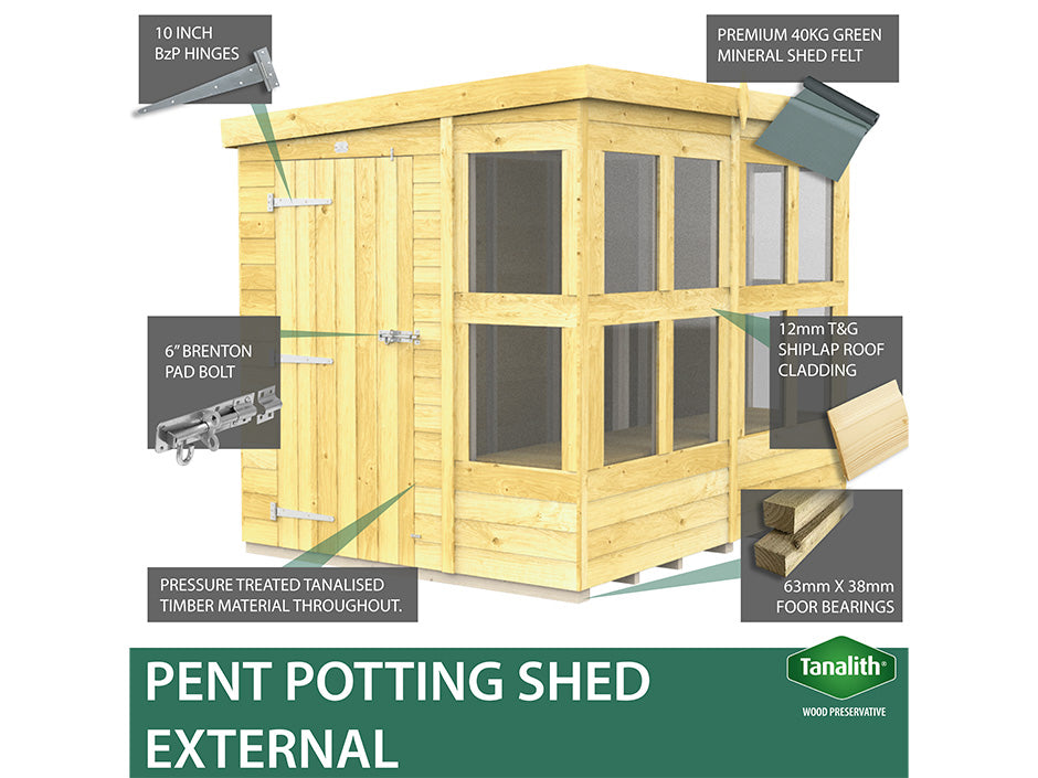 Scandi 10 x 6 Pent Pottingshed - Premium Garden