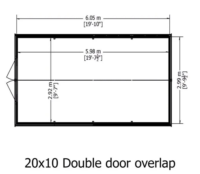 SHIRE 10X20 OVERLAP DOUBLE DOOR SHED - Premium Garden